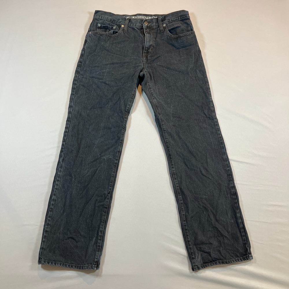 Old Navy Denim Jeans Mens 32 Dark Gray Cotton Low Rise Streetwear Straight Leg